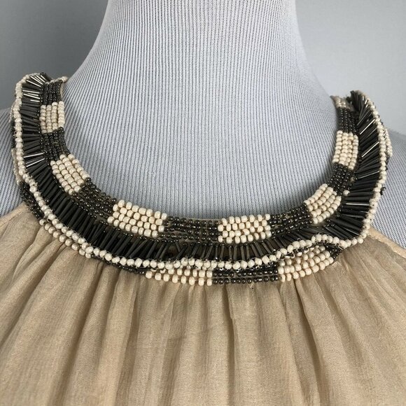 Guido Lombardi Beaded Sleeveless Blouse Size Medium Flowy NWT - Picture 2 of 12